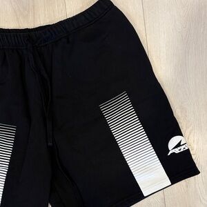 AOT Athletic Black Men's Shorts with White Gradient Stripe Detail